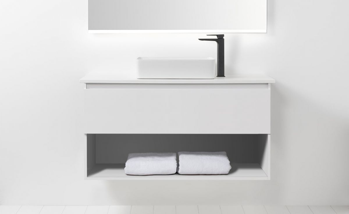 Soft Solid Surface 1 Drawer 1 Open Shelf