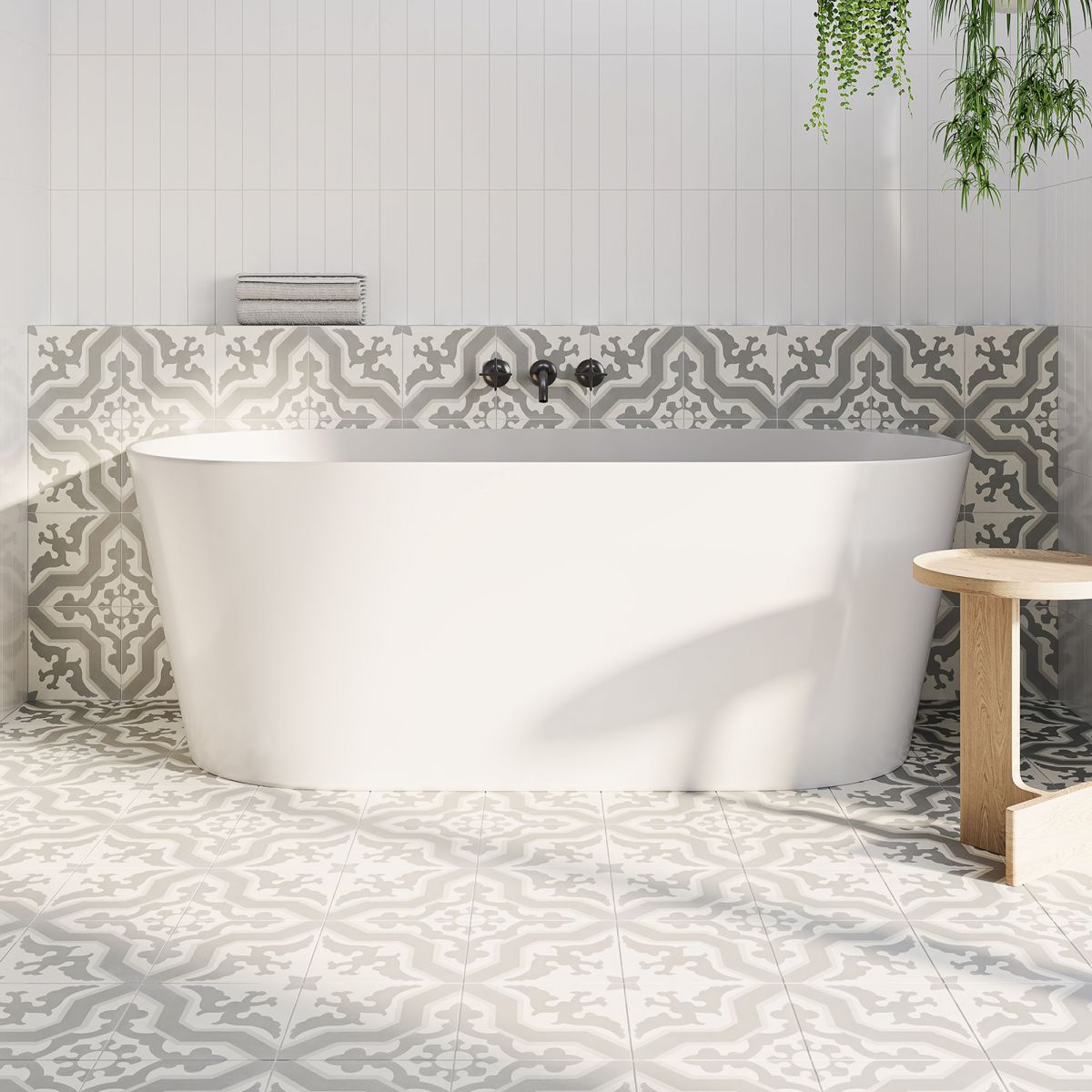 Peace Gloss Back-To-Wall Bath