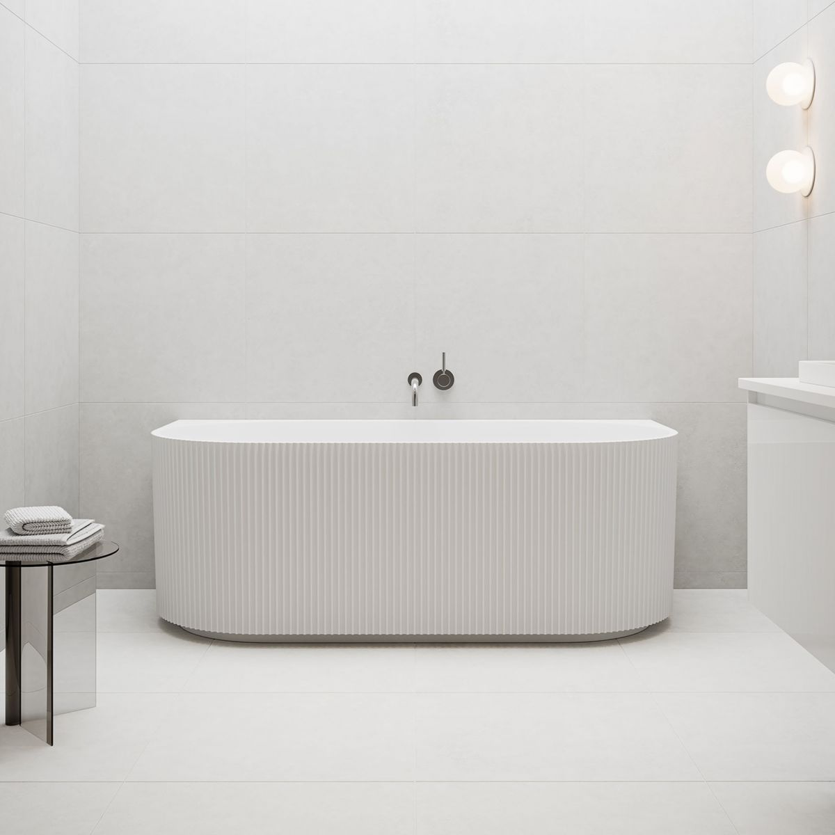 Opal Matte Back-to-Wall Bath