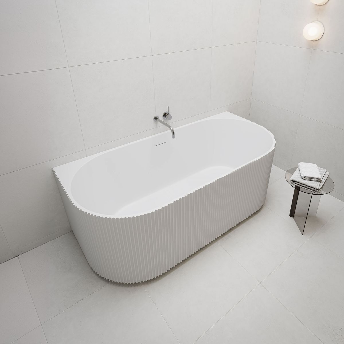 Opal Matte Back-to-Wall Bath