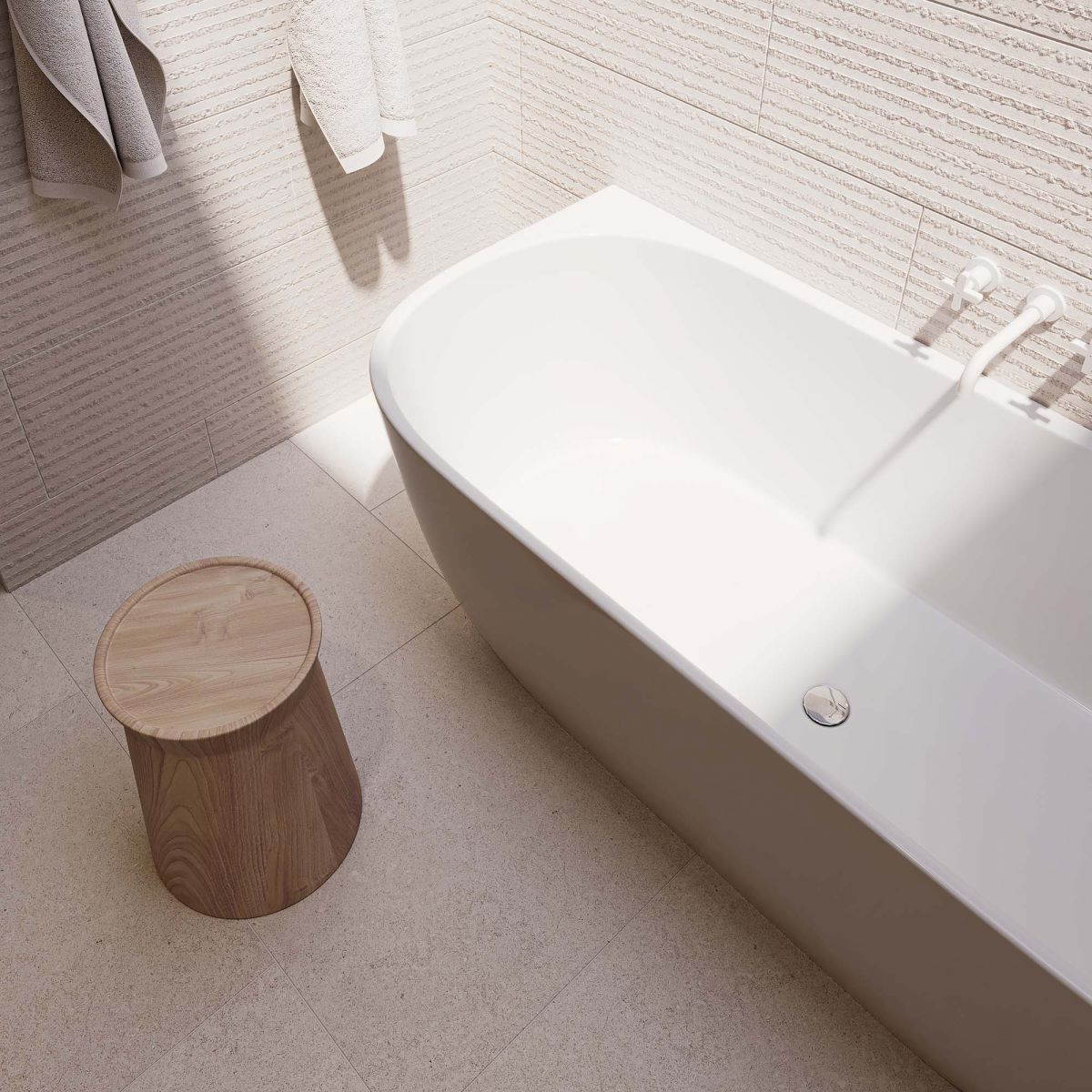 Oval Back-To-Wall Bath