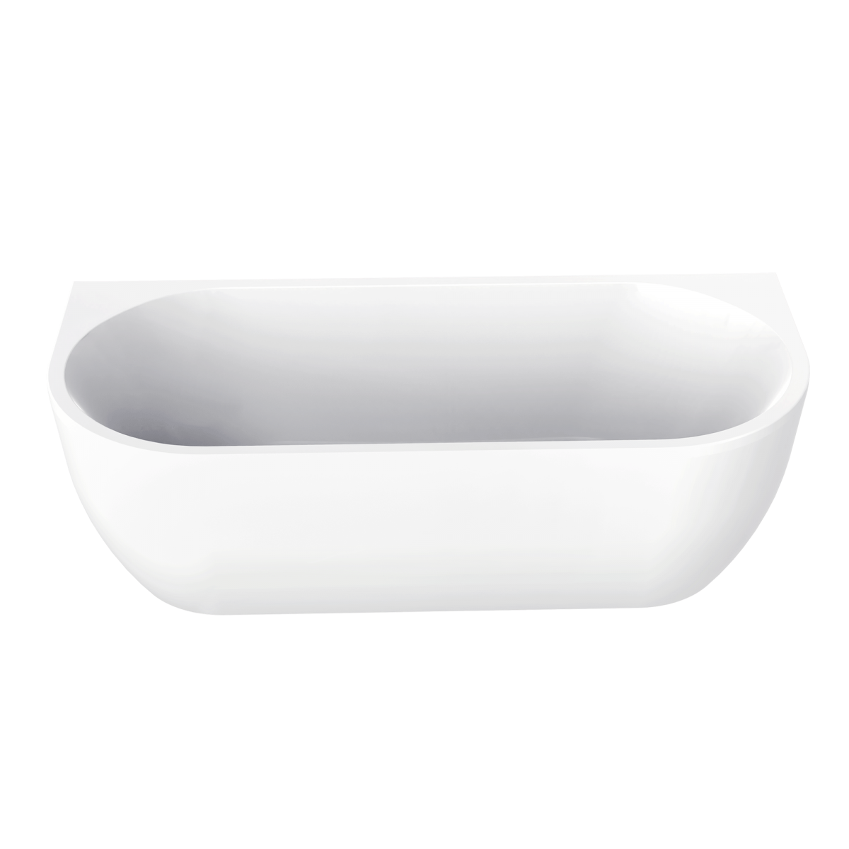 Oval Gloss Back-To-Wall Bath