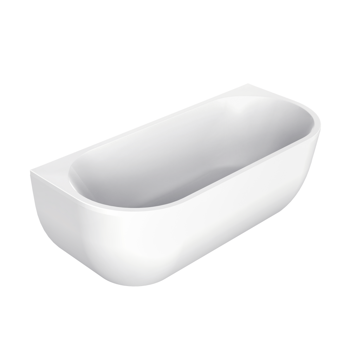 Oval Gloss Back-To-Wall Bath