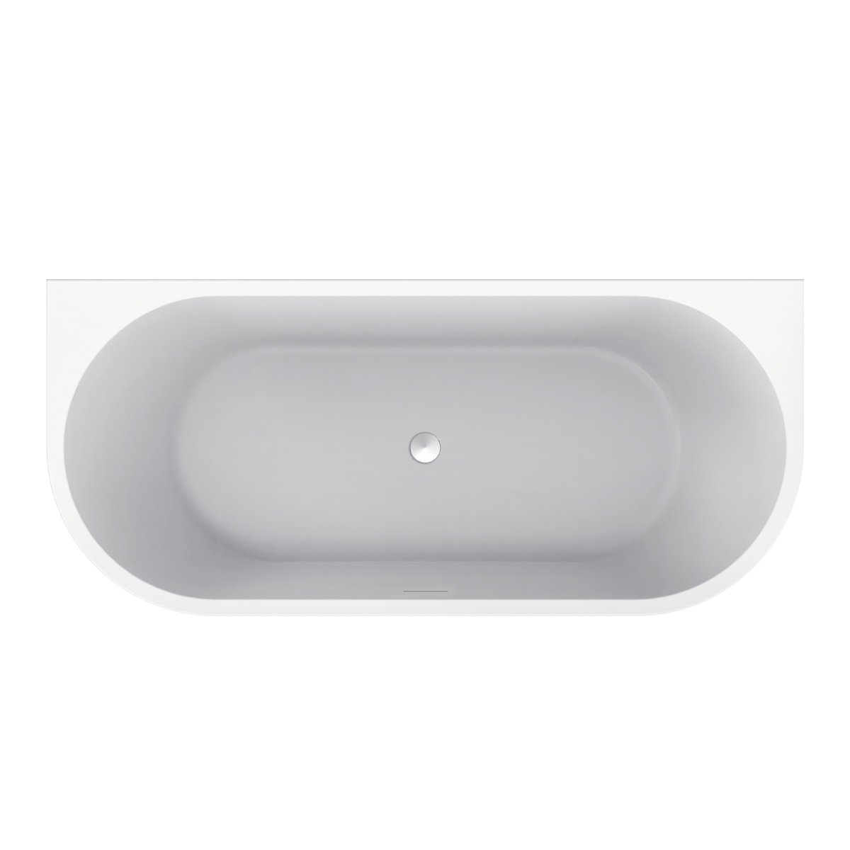 Oval Gloss Back-To-Wall Bath