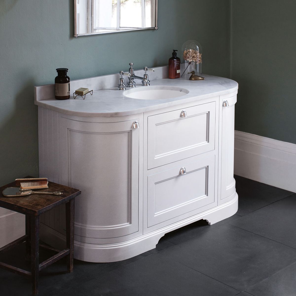 Freestanding 1340 Curved Vanity with Drawers • Bath Co
