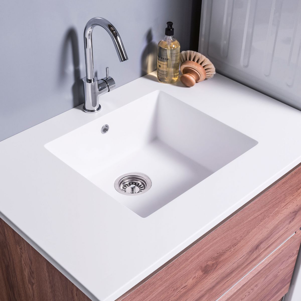 White Kordura Inset Laundry Sink