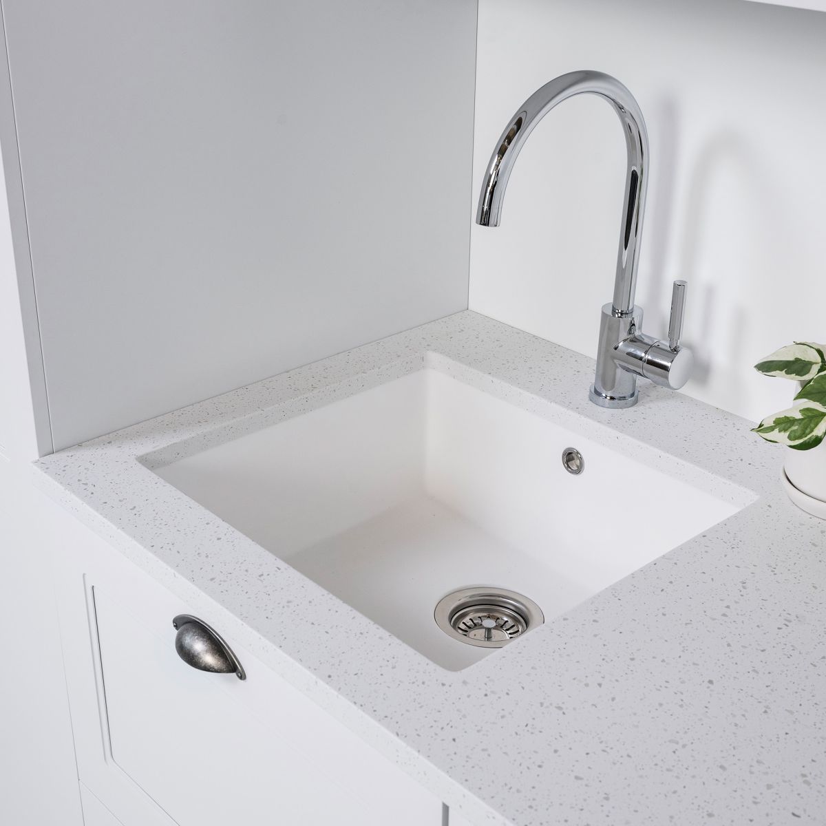 White Kordura Inset Laundry Sink