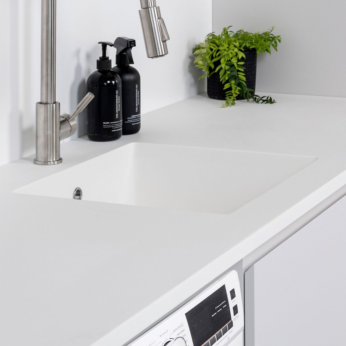 White Kordura Inset Laundry Sink